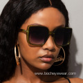 New Retro large frame square Sunglasses men's and women's round face Sunglasses elegant street shooting glasses s21155